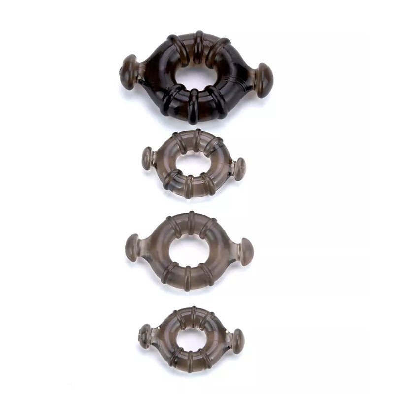 Delay Ejaculation 4 Pack Penis Cock Ring Erection Enhancer Men Stretcher Scrotum gallery