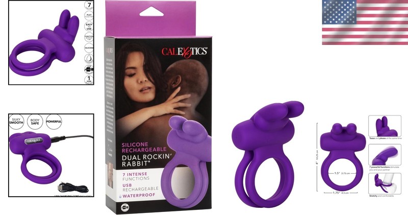 1 Silicone Rechargeable Vibrating Cock Ring for Couples Purple Silicone Enhancer gallery