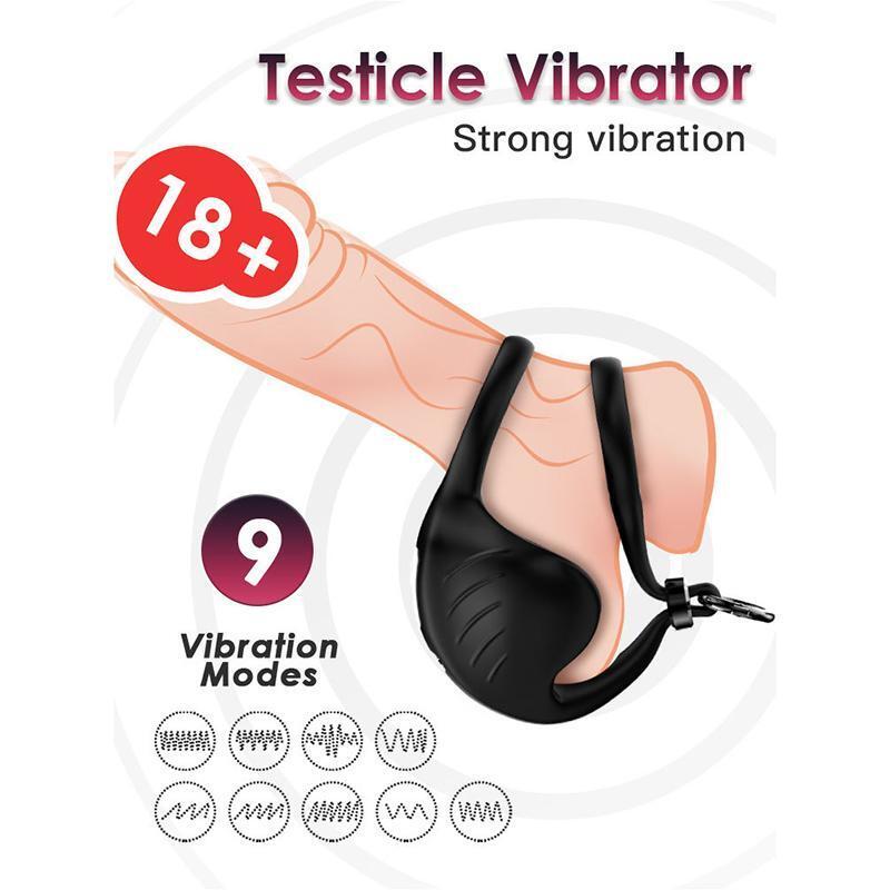 Scrotum Stretcher Testicles Stimulator Cock Penis Ring Vibrator Massager Couples gallery