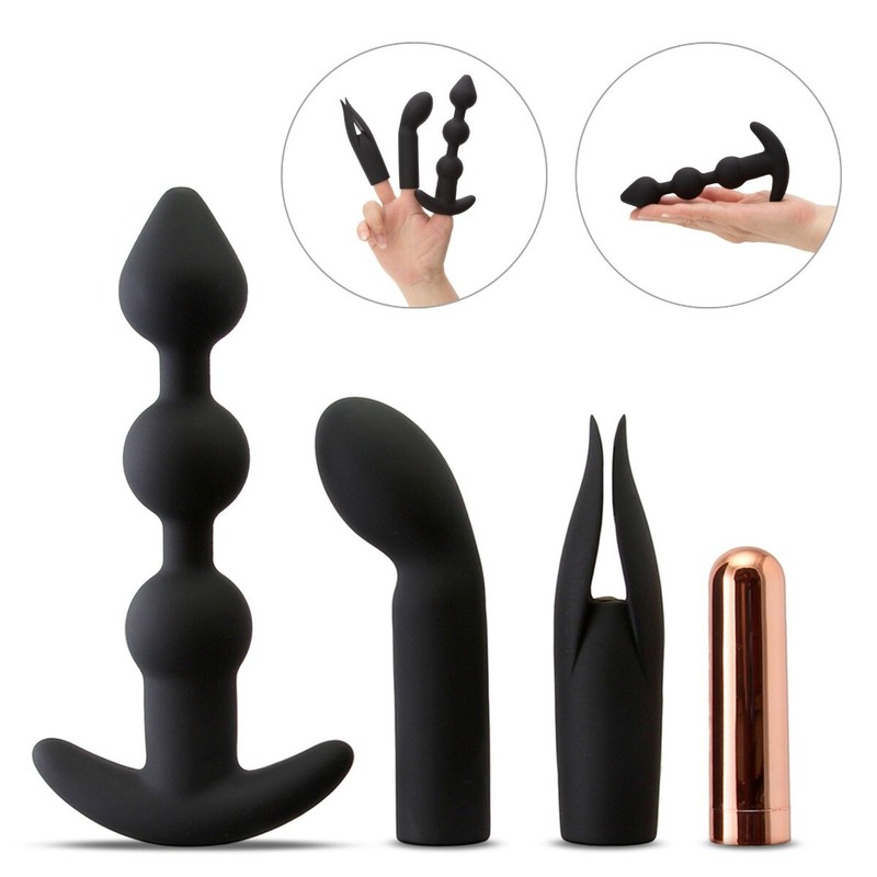 Silicone Vibrating G-spot Anal Clit Prostate Massager Vibrator Sex Toy Kit