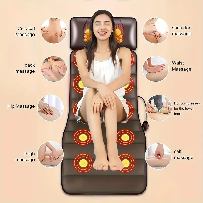 1 Set Of Large Brown Full Body Heating Massagers, 2 Styles Of PU Material, with gallery
