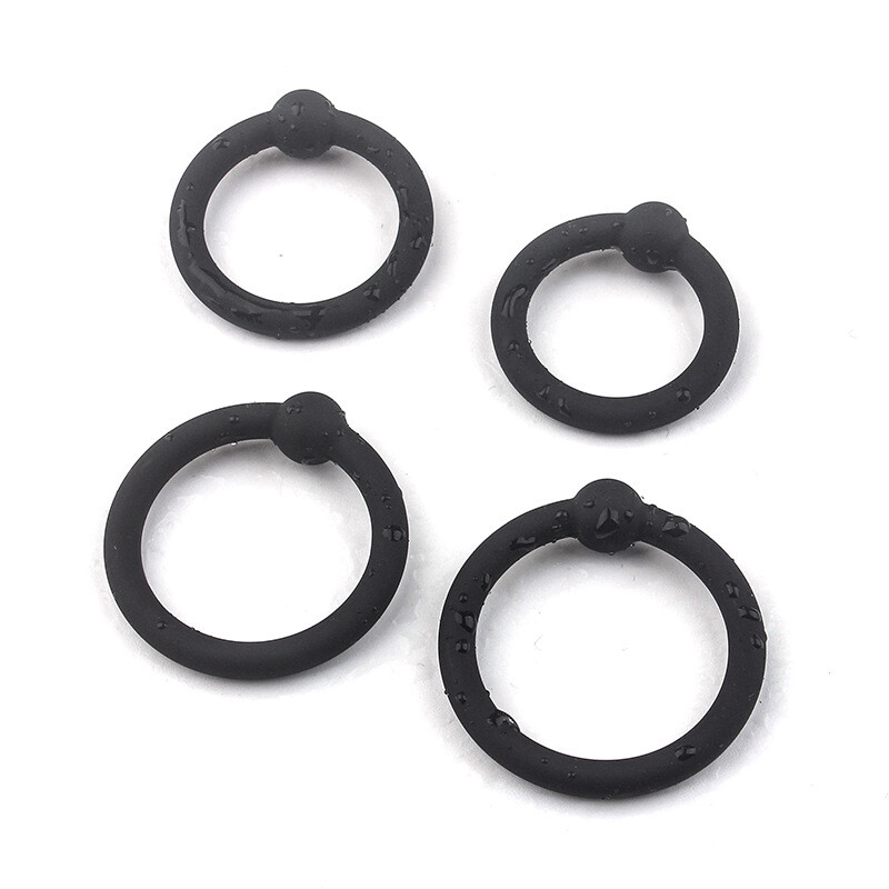 Black Silicon Cock rings 4 pack Stronger Erections BDSM Shipped From U.S.A.