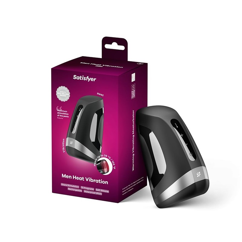 Satisfyer Men Masturbator Heat Plus Vibration – Male Masturbation Cup, Pocket Va