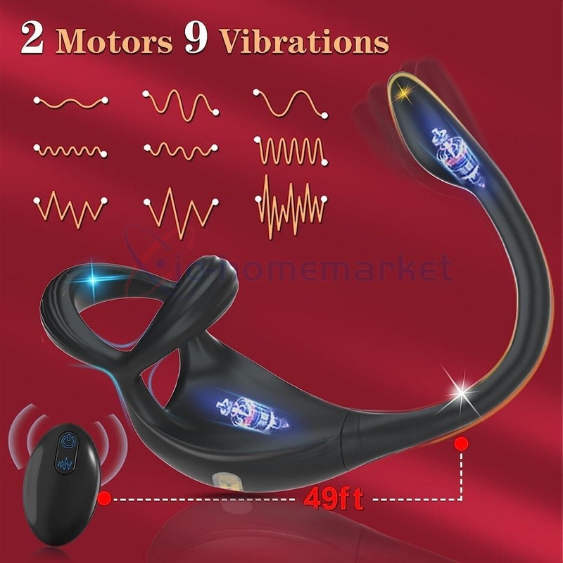 Penis Cock Ring Anal Butt Plug Vibrator Male Prostate Massager Sex Toys For Men