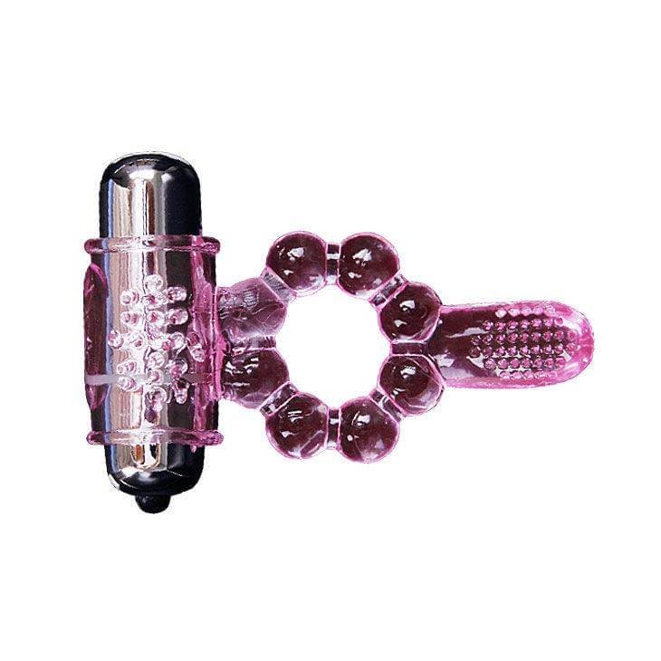 Dance - Pink Vibrating Tongue Silicone Phallic Ring gallery