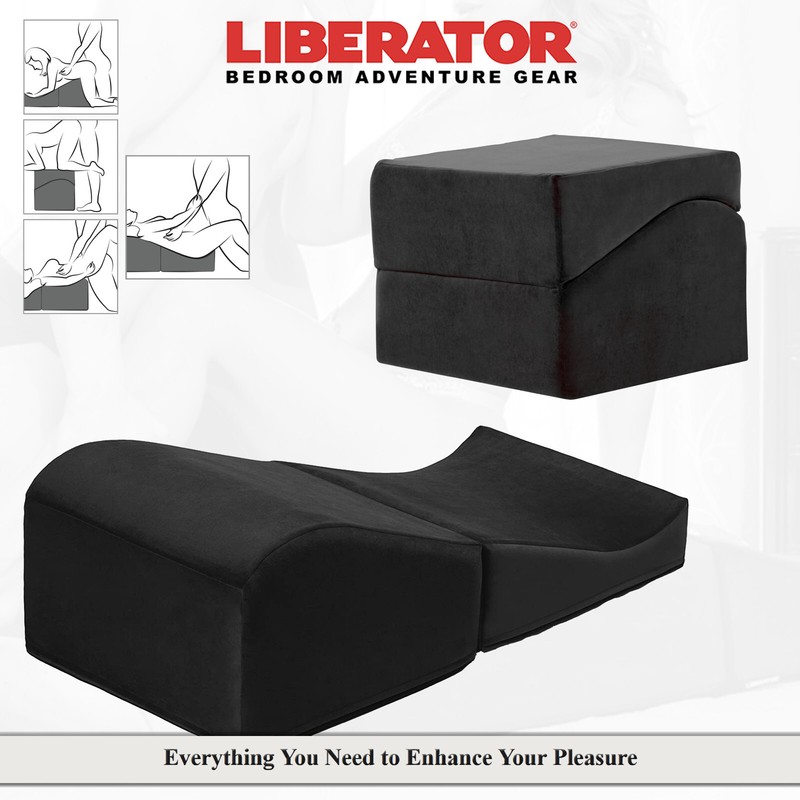 Liberator Flip Ramp - Ergonomic Microfiber Removable Sexual Pillow Black