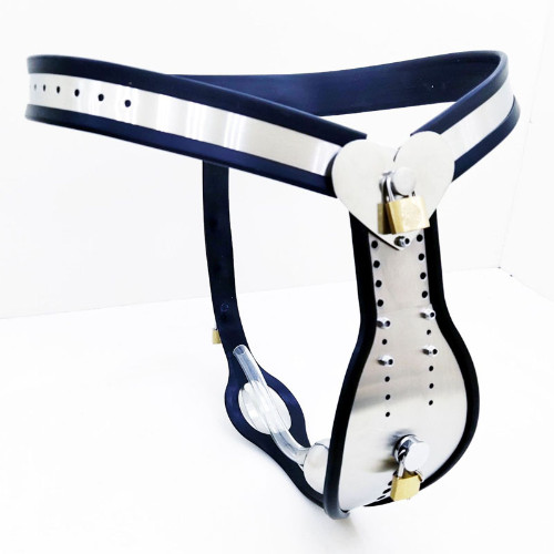 Stainless Steel Chastity Belt Penis Plug Cock Cage Pants Bondage Erotic