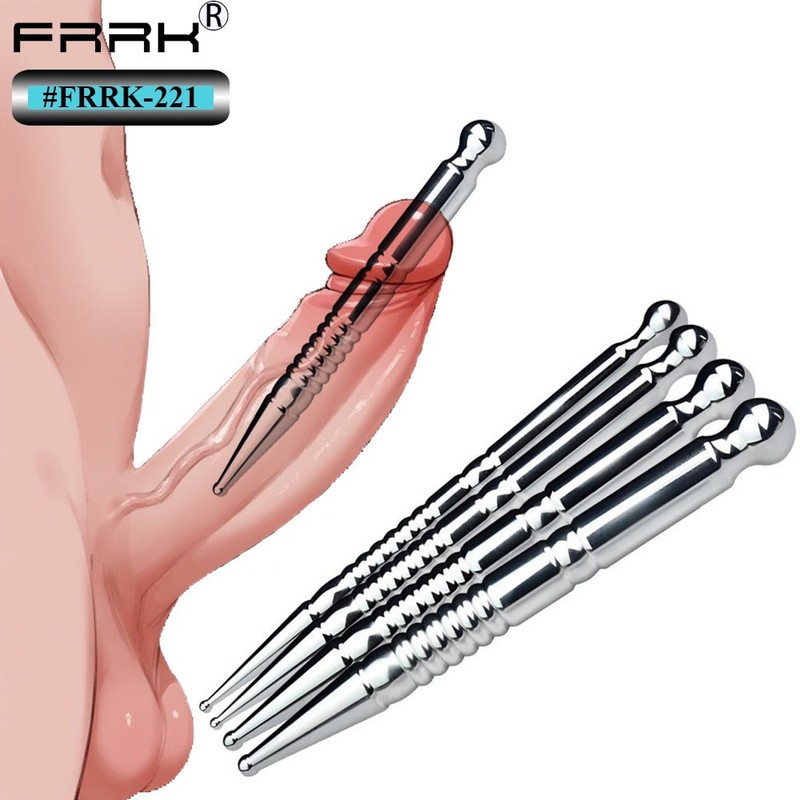Stainless Steel Penis Plug 4 Size Penis Dilator Sounding Urethral Stretching Rod