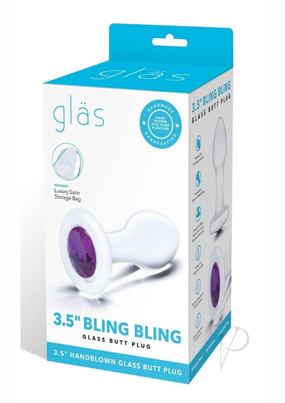 Glas Jewel Anal Plug – Clear/Purple