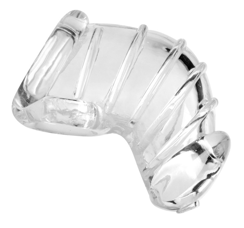 Male Chastity Rubber Cock Lock Cum Through TPR Dick Cage Penis Bondage Sex Toys
