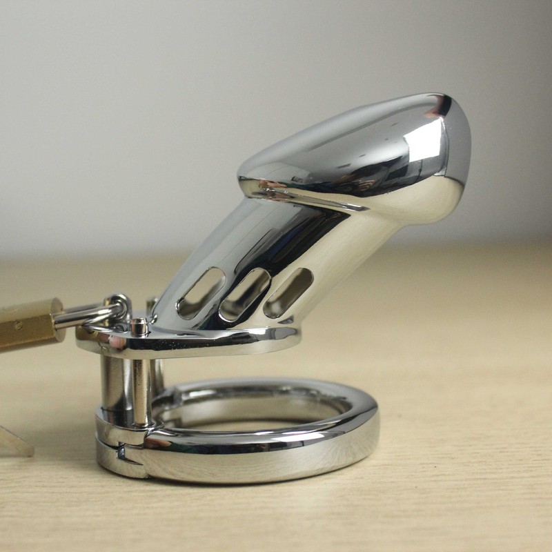 3 Size Rings Lockable With Lock Chastity Cage Metal Device For Males Sex Toys US gallery