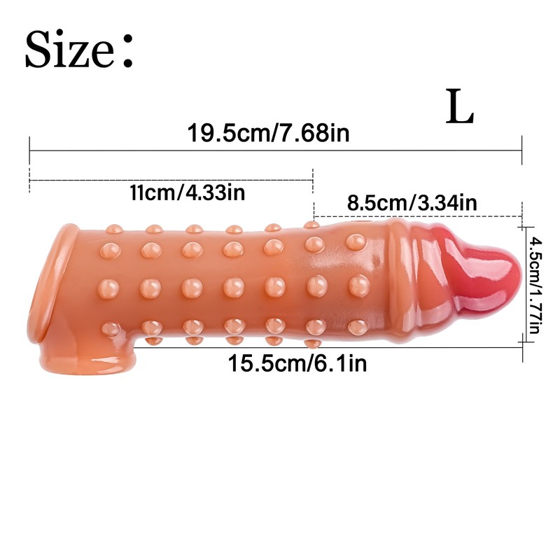 Male Vibrator Cock Girth Enlarger Enhancer Penis Extension Extender Sleeve Men gallery