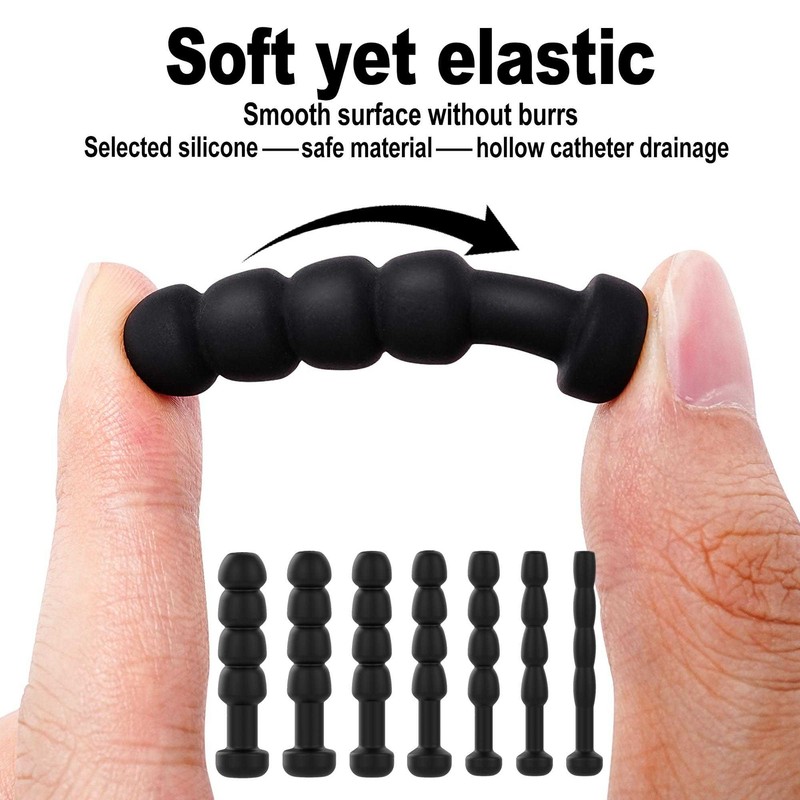 Silicone Penis Plug Soft Hollow Multiple Beads Urethral Dilators Sex Toy for Men gallery