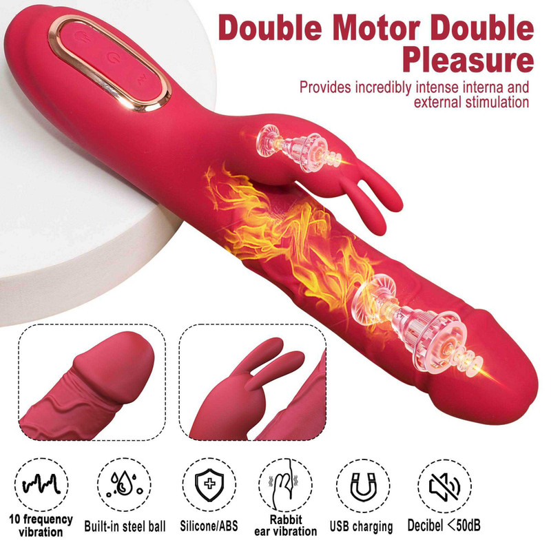 Heat Rabbit Vibrator G-Spot Dildo Massager Wand Sex Toys for Women Clitoris Plug gallery