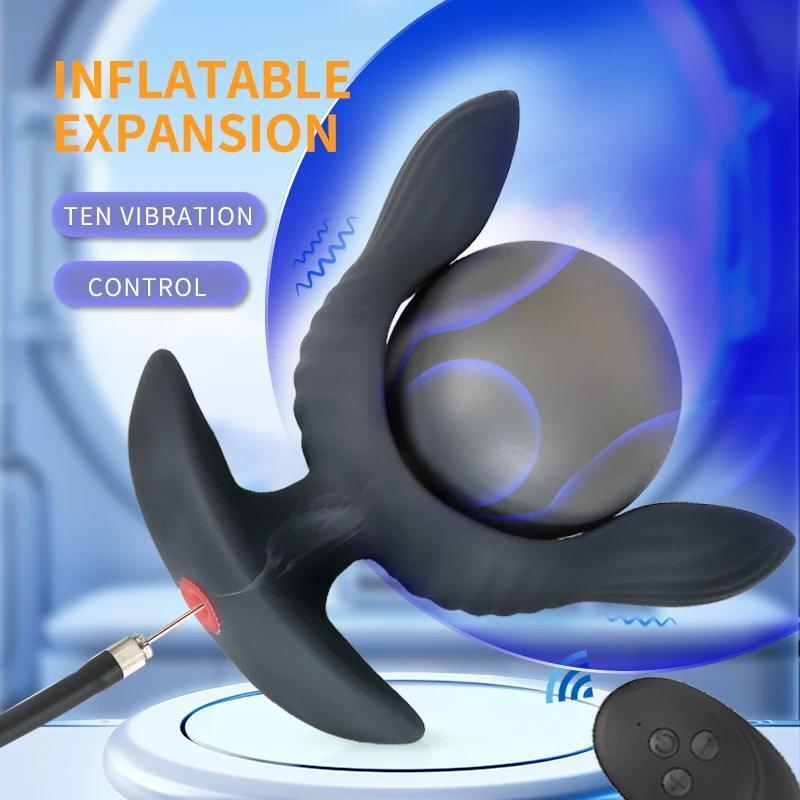 Wireless Anal Vibrator G-Spot Dildo Pump Inflatable Butt Plug Prostate Massage