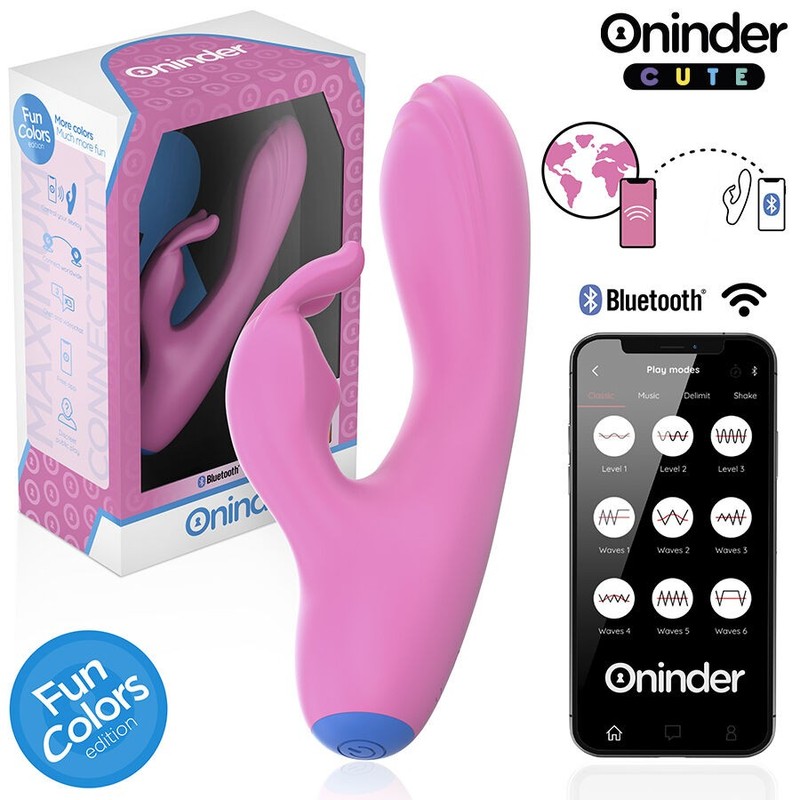 Oninder Cute Love Bunny – Pink Rabbit Vibrator with Free App