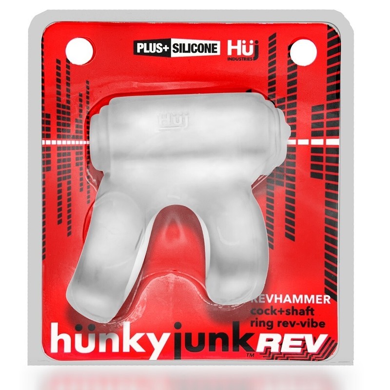 Oxballs Hunky Junk Revhammer Clear Ice Vibrating Cock Ring, New