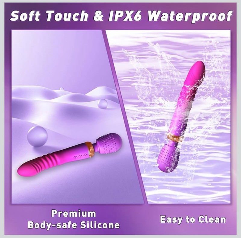 Thrusting Dildo G Spot Vibrator Wand Massager Womens Couples Sex Toys 10+5 Heat gallery