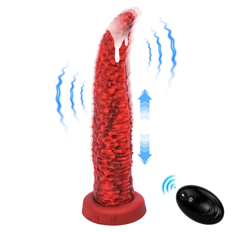 Wireless Remote Tentacle Monster Dildo with Thrusting Tongue Vibrator for G-Spot