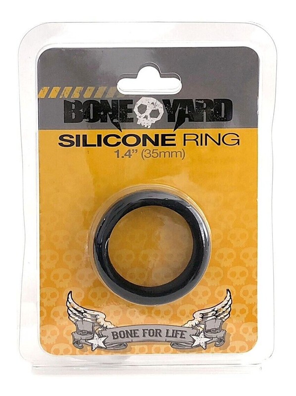 NEW Boneyard Silicone Ring 1.4&Prime; Black – Penis Cock Enhancer Ring – 3X STRETCH!