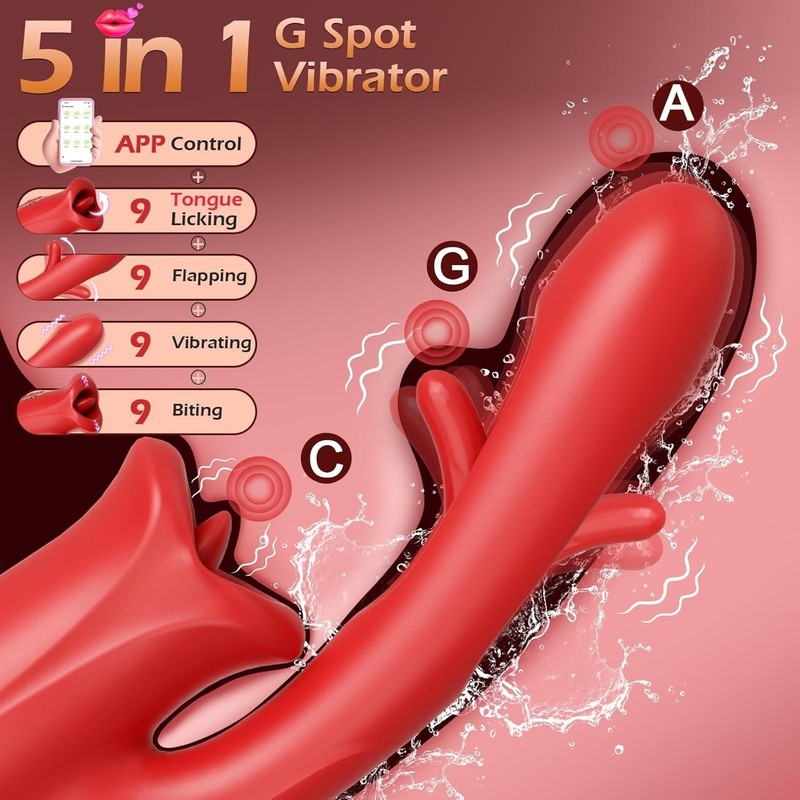 3D Textured Silicone Vibrator with 9 Licking Functions for Enhanced Stimulation gallery