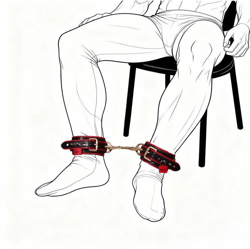Bondage Foot Restraint Strap Anklecuffs Adjustable Leather Ankle Straps Belt gallery