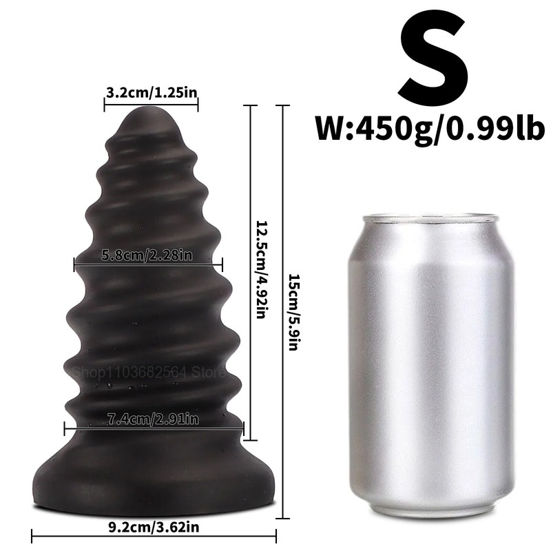 Huge Silicone Screw Anal Plug Soft Butt Plug Big Anal Dilation Women Men gallery