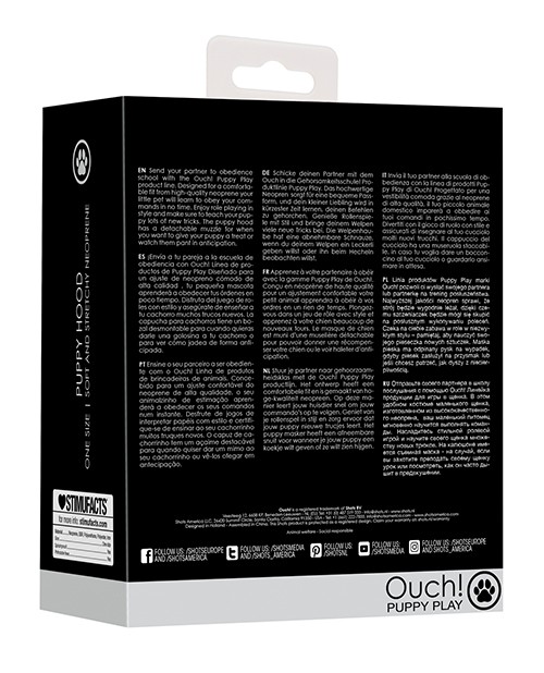 Shots Ouch Puppy Play Puppy Hood - Black gallery