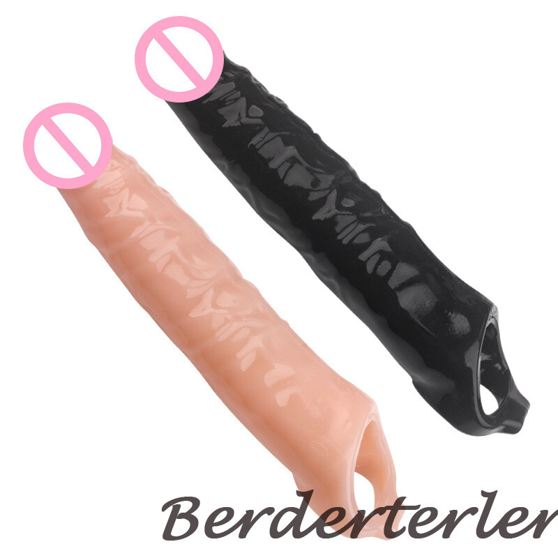 28CM Huge Penis Enlargemen Condoms Extender Realistic Soft Penis Sleeve Sex Toys gallery