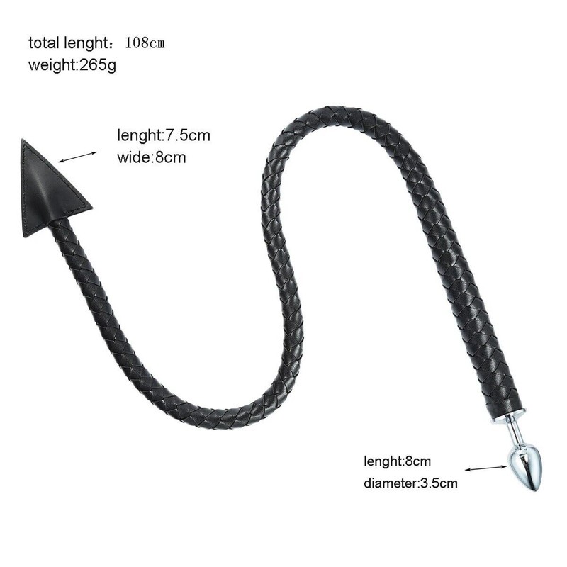 Tail Anal Butt Plug Long Devil Whip Spanking Torture Slave Cosplay BDSM Bondage gallery