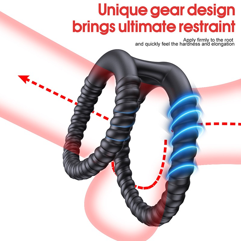 Silicone CBT Ball Stretcher Stretch Scrotum Bondage Dual Cock Ring Male Sex Toy gallery