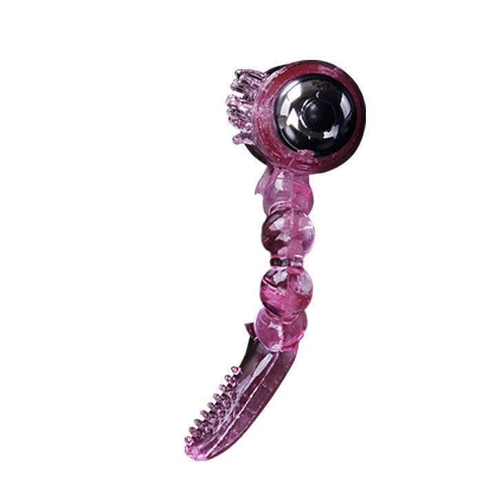 Dance - Pink Vibrating Tongue Silicone Phallic Ring gallery