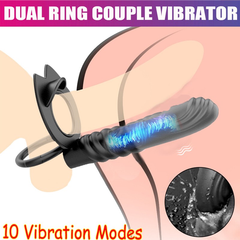 Penis Cock Ring Vibrator Adjustable G-spot Dildo Massager Sex Toys For Women Men gallery