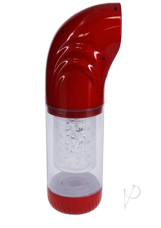 Pumped StrokeMate Multi-Function Rechargeable Masturbator - Metallic Red gallery