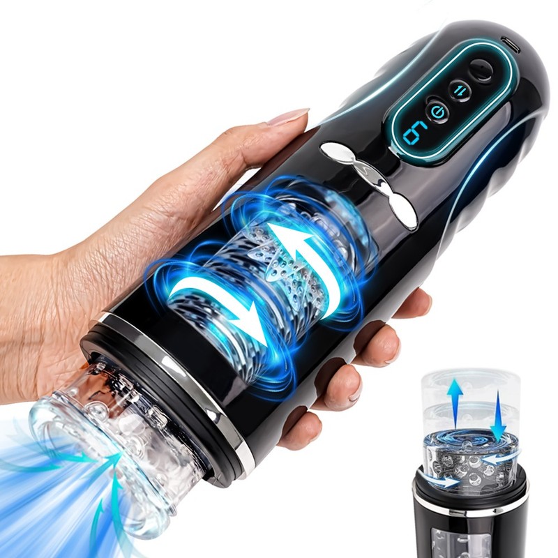 Male Masturbaters Automatic HandsFree Rotating Cup Thrusting Stroker Men Sex Toy gallery