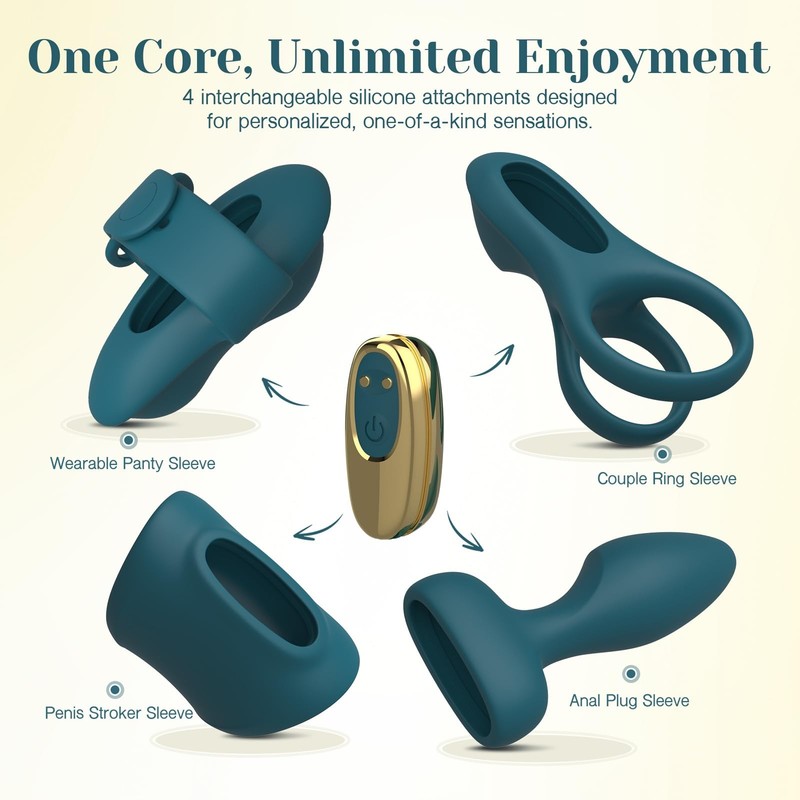 Tracy's Dog Vibrator Kit for Couples, Removable Vibrating Bullet with 4 Silic... gallery