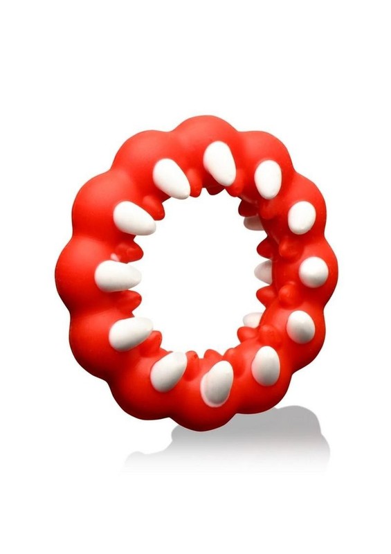 Creature Cocks Fangs Silicone Cock Ring – Red/White