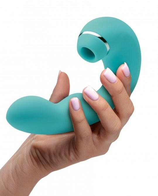 Shegasm 5 Star 10X Tapping G-Spot Silicone Vibrator with Suction – Teal