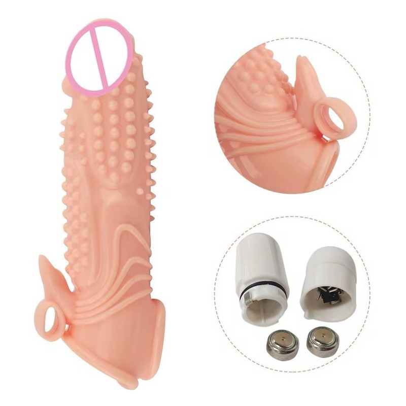 Textured Penis Enlargement Sleeve with Vibration gallery