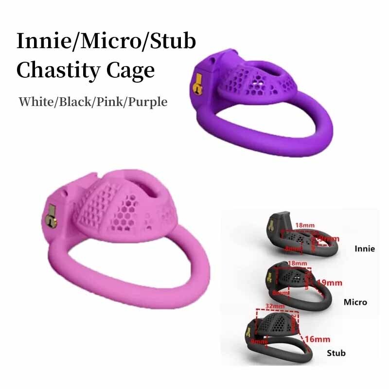 New Male Chastity Cage Device Realistic Sissy Men Lock Clitty Sissy with 4 Rings