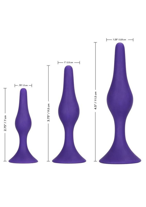 Silicone Booty Call Anal Trainer Sex Toys Butt Plug Set of 3 gallery