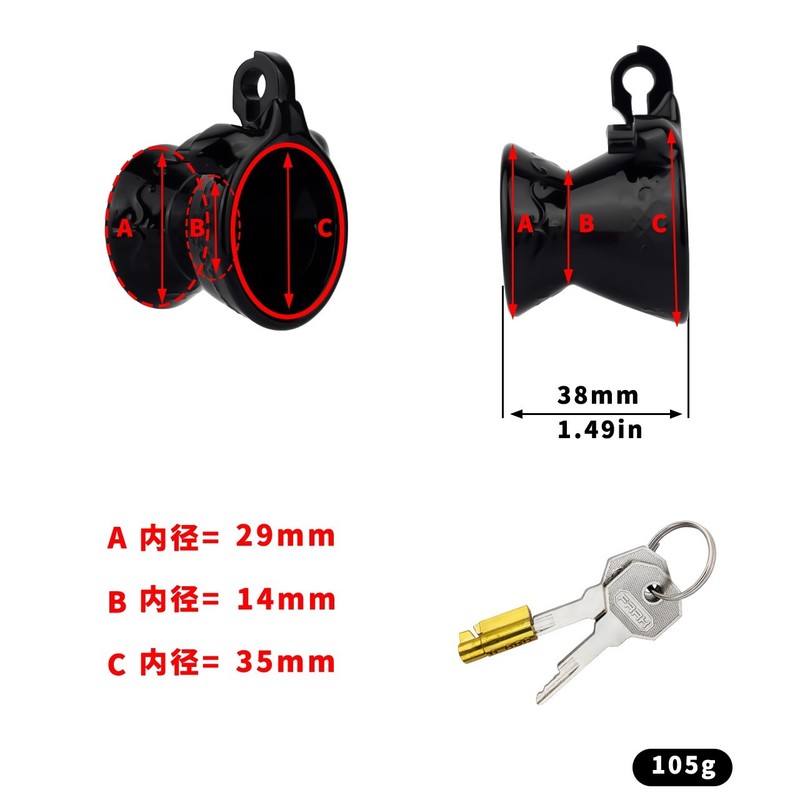 FRRK ABS Lightweight Male Chastity Devices Skin-Friendly Inverted Cock Cage Man