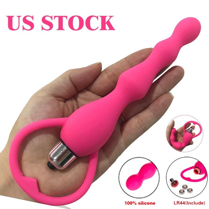 Butt Anal Plug Beads Vibrator Prostate Massager Sex Toys for Women Men Couple