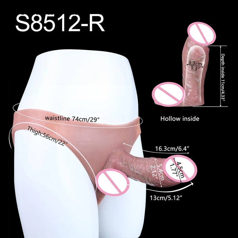 Strap-on Large Penis Sleeve Pants Silicone Hollow Dildo G-spot Stimulator Toys gallery