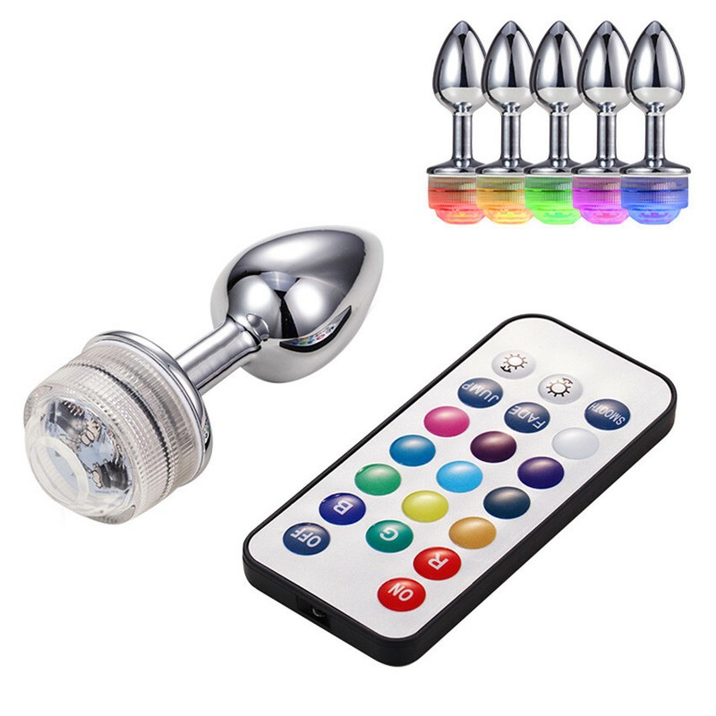 Anal Beads Butt Plug Ass Stopper with LED Light Tail Adult Sex-Toy Cosplay Games gallery