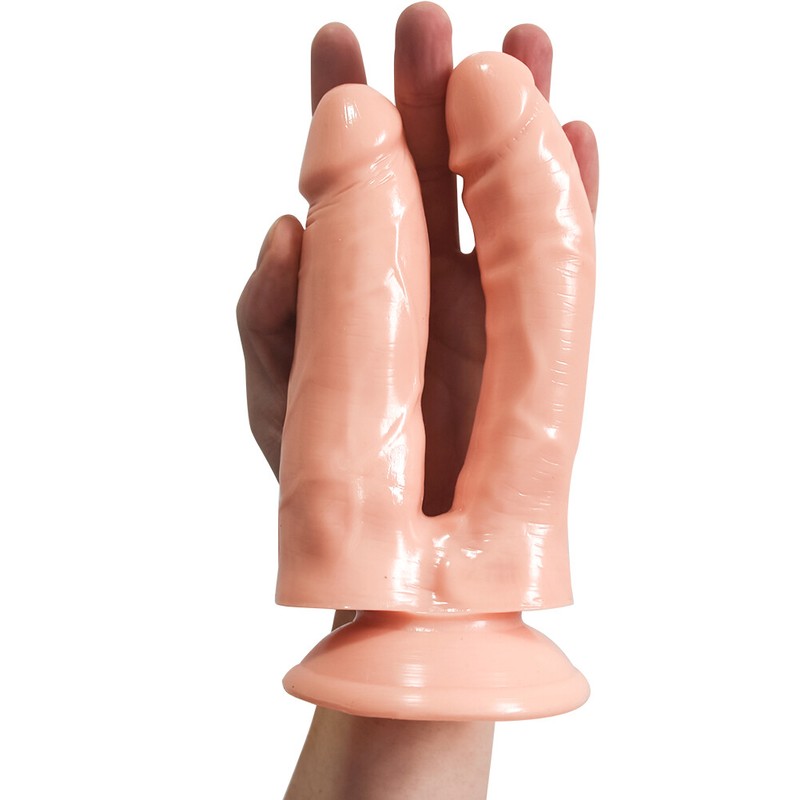 5.7" - 6" Realistic Double Dildo Dong with Strong Suction Cup for DP Penetration gallery