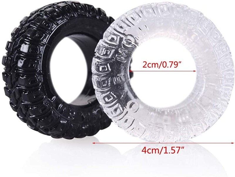 2x Turbo Cock Ring Clear/Black Erection Bigger Penis Adult Mens Sex Toy Enlarge+ gallery