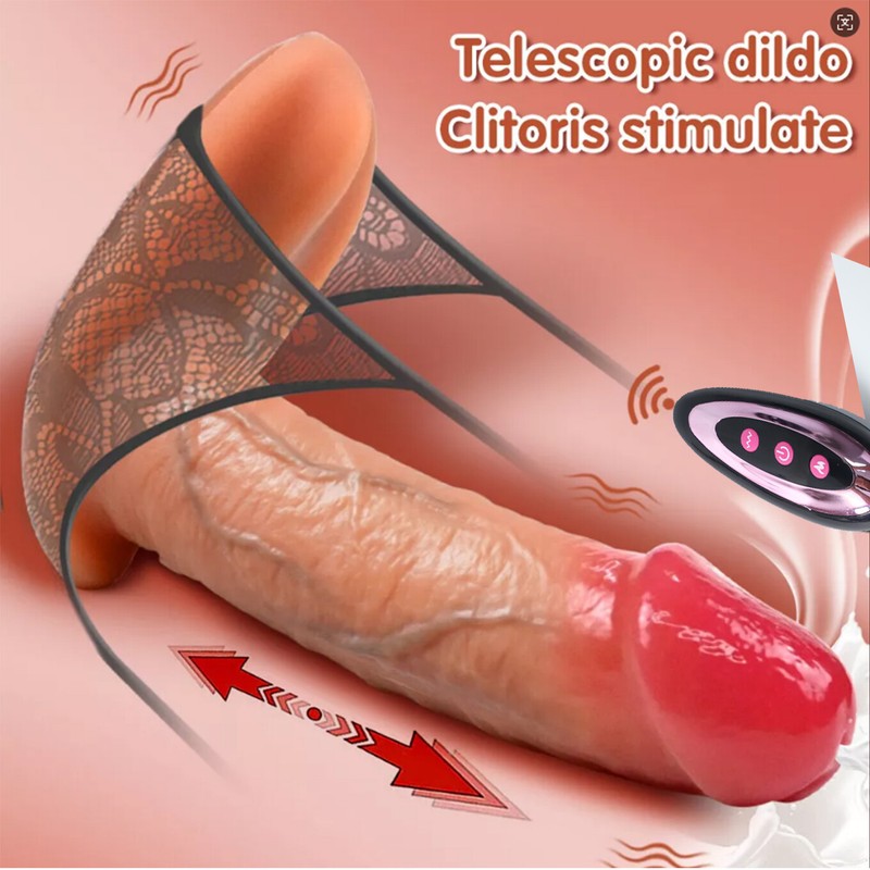 Telescopic Realistic-Thrusting Dildo-Vibrator Sex Toy-for-Women-Remote Control