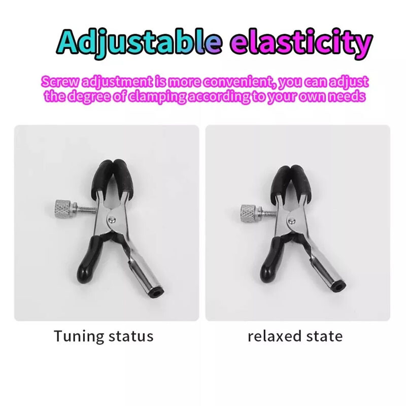 Electric Shocking Control Nipple Clips with Wire E-STIM Accessory Host Set gallery