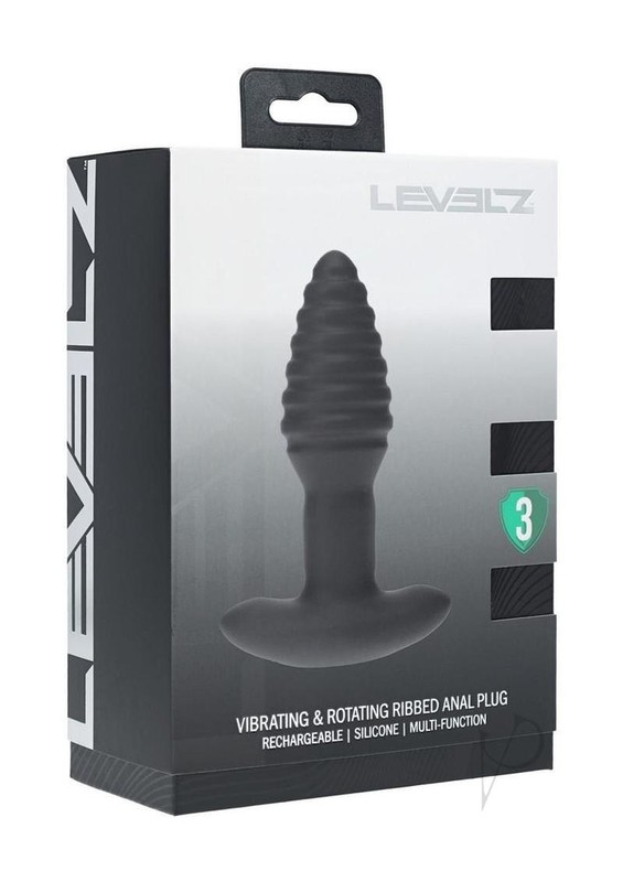 Levelz Vibrating and Rotating Ribbed Silicone Rechargeable Anal Plug with